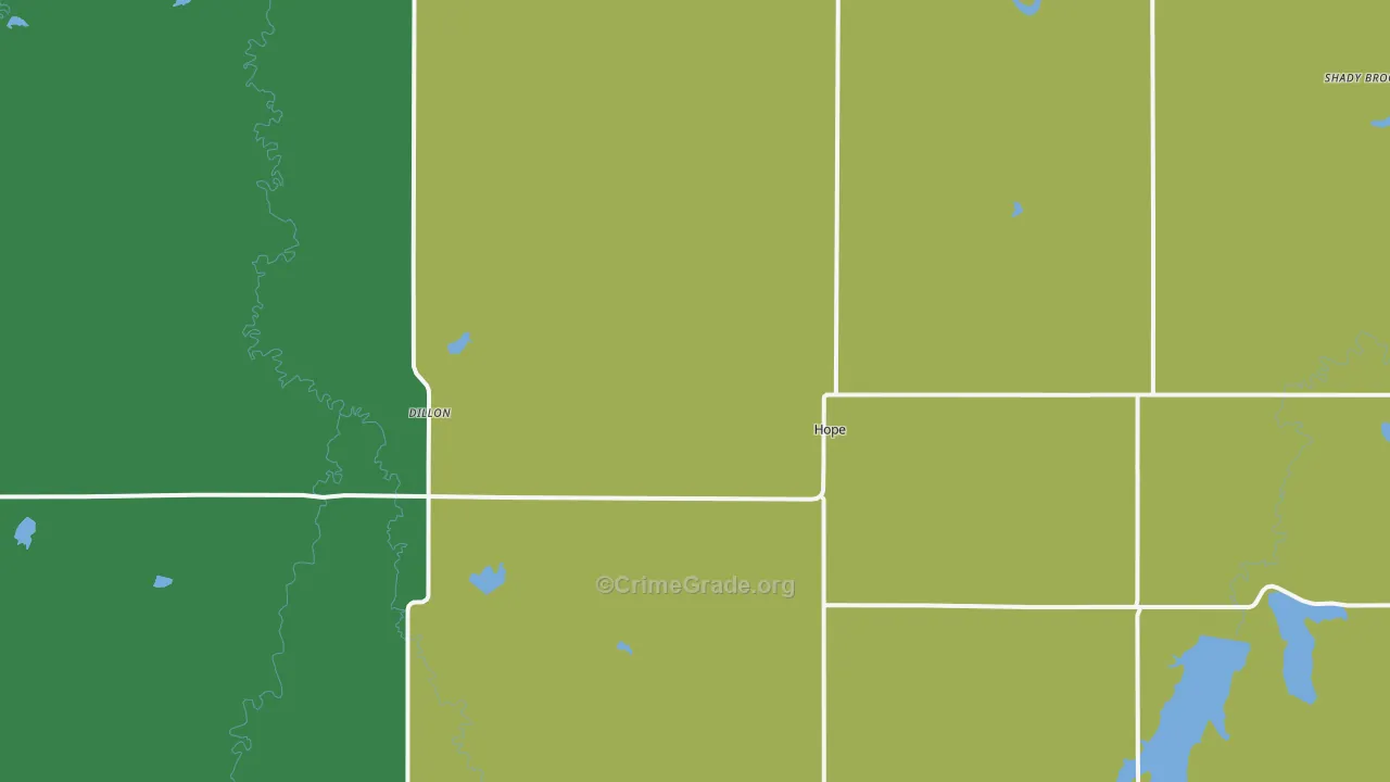 Hope, KS Map of Theft Rates