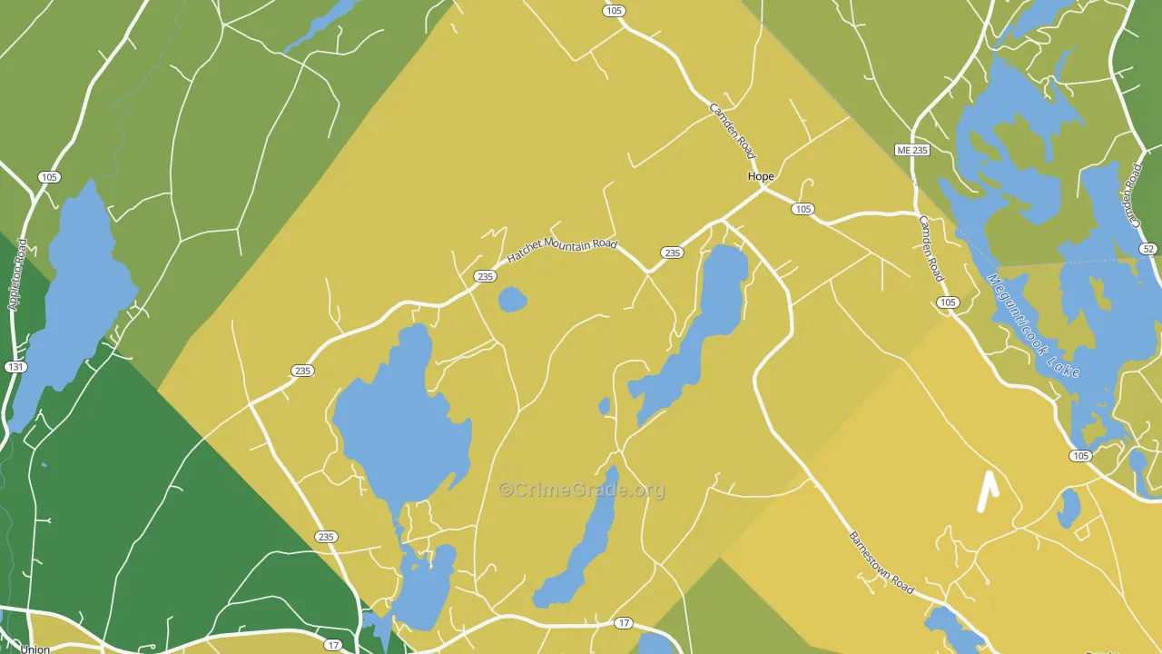 Hope, ME Map of Theft Rates