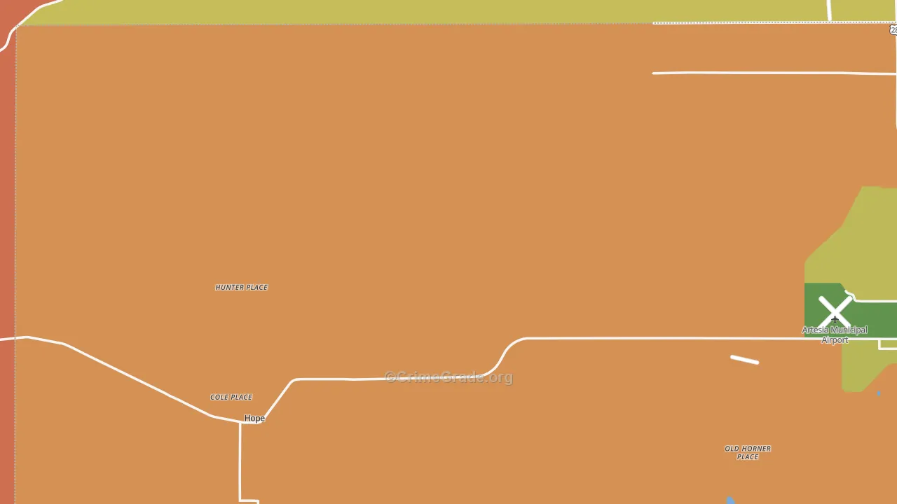 Hope, NM Map of Theft Rates