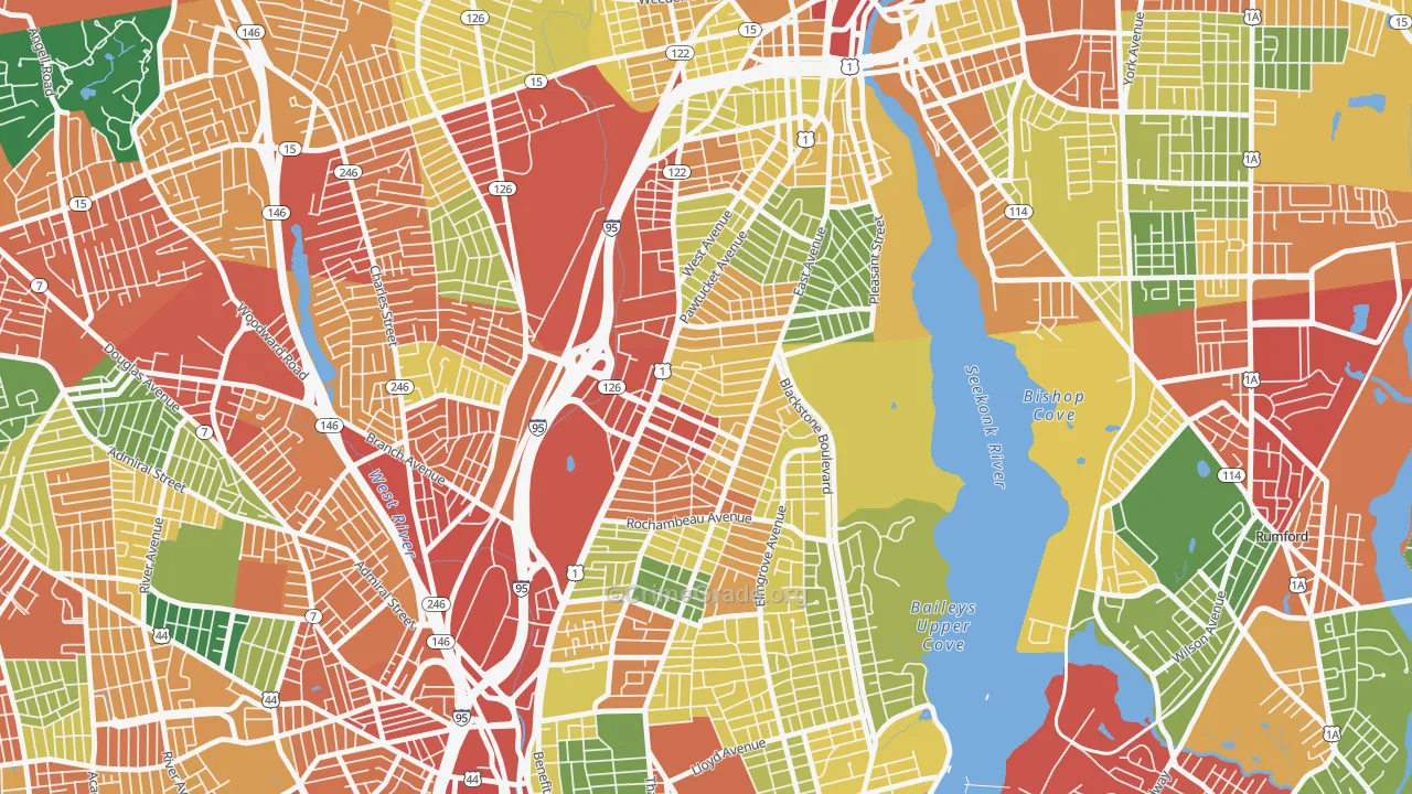 Hope, Providence, RI Map of Theft Rates