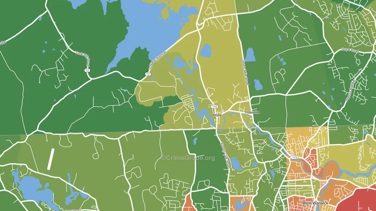 Hope, RI Map of Theft Rates