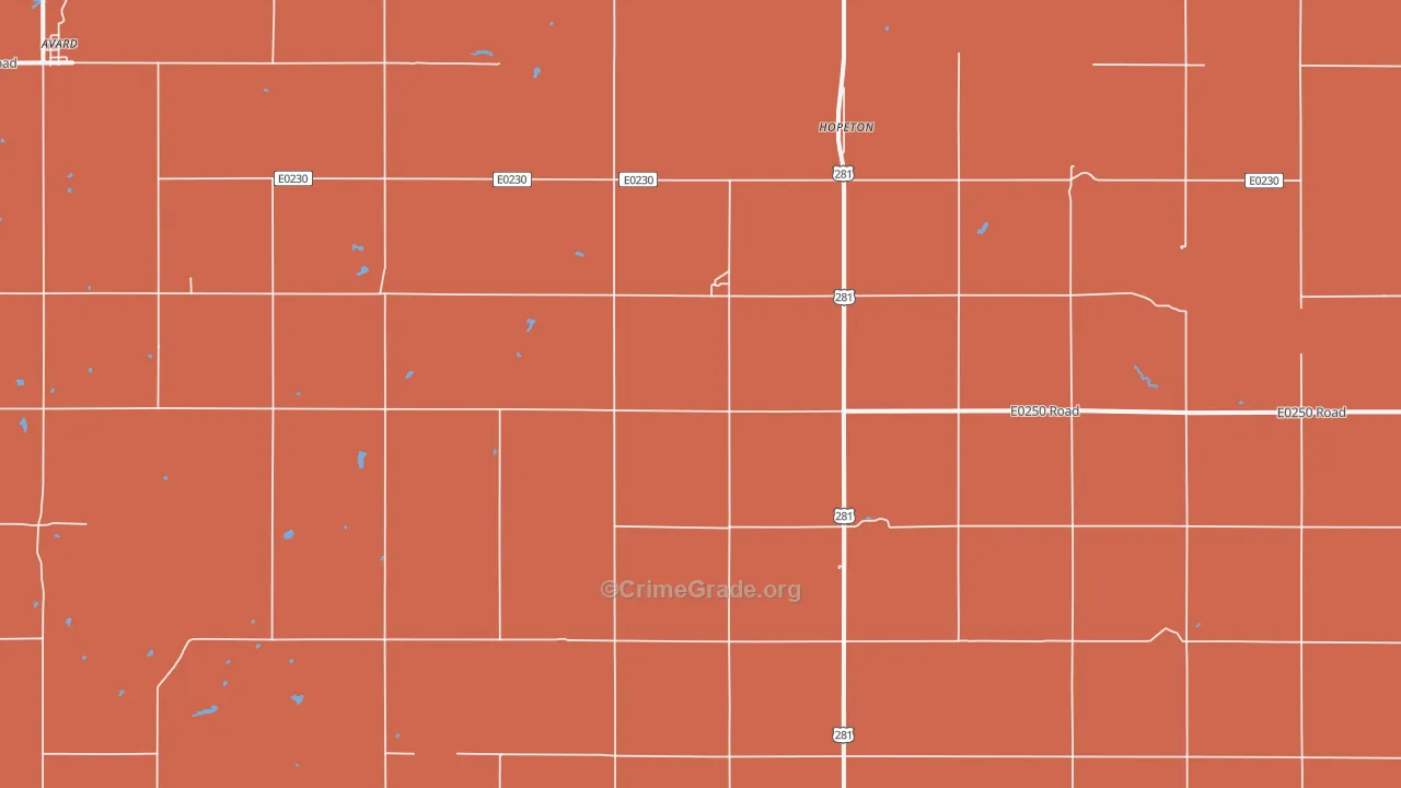 Hopeton, OK Map of Theft Rates