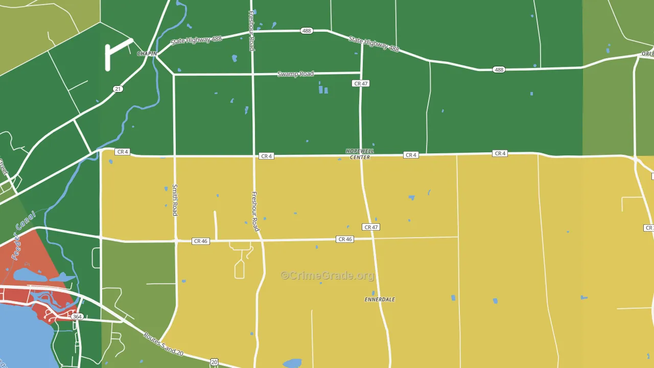 Hopewell Center, NY Map of Theft Rates