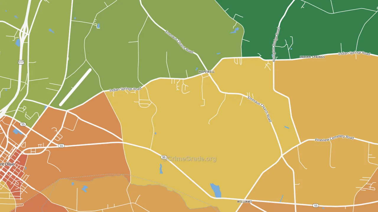 Hopewell, NC Map of Theft Rates