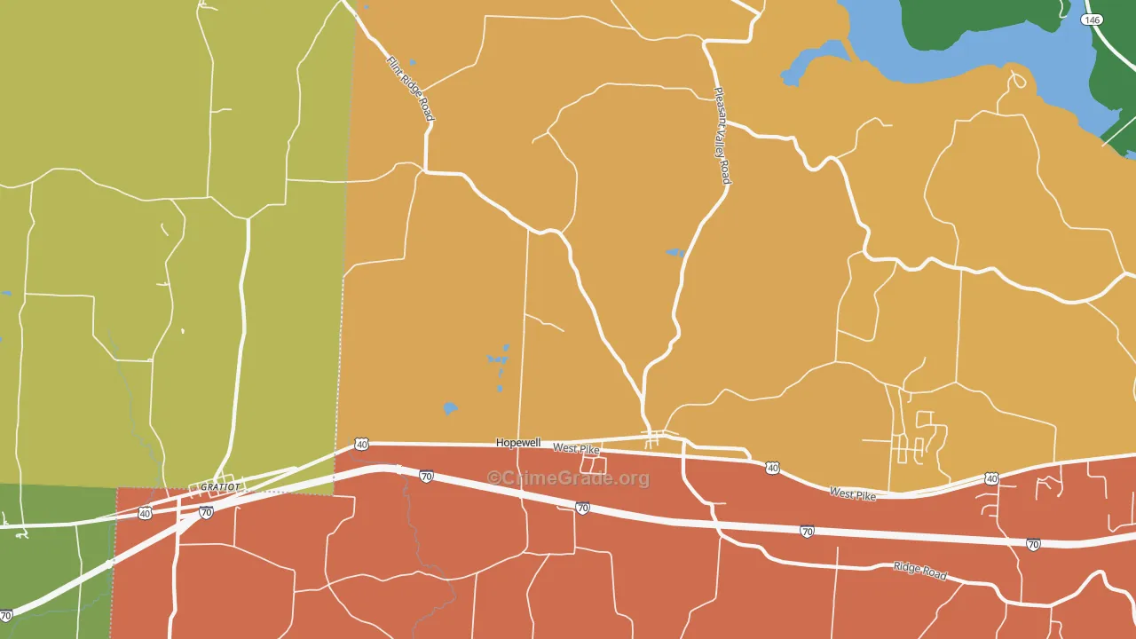 Hopewell, OH Map of Theft Rates