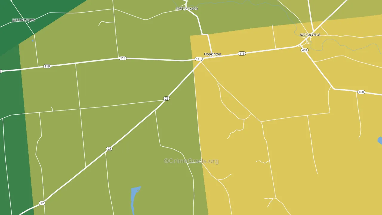 Hopkinton, NY Map of Theft Rates