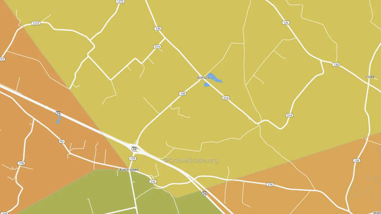 Hopson, KY Map of Theft Rates