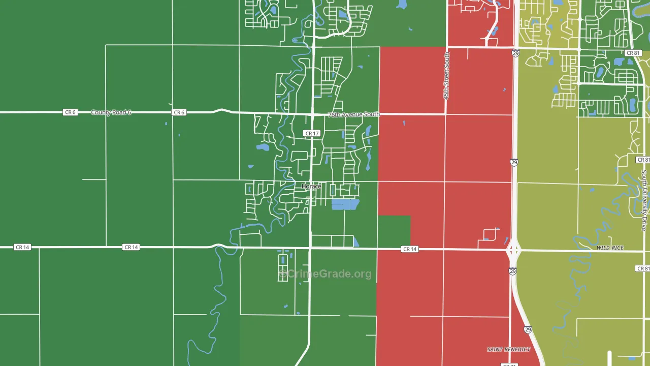 Horace, ND Map of Theft Rates