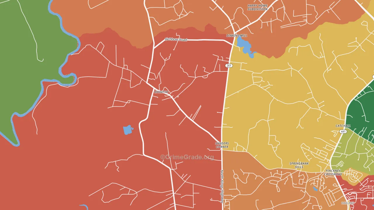 Horatio, SC Map of Theft Rates