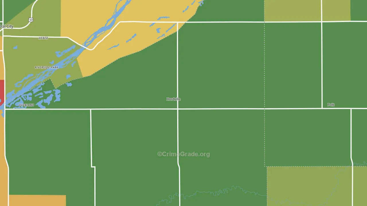 Hordville, NE Map of Theft Rates