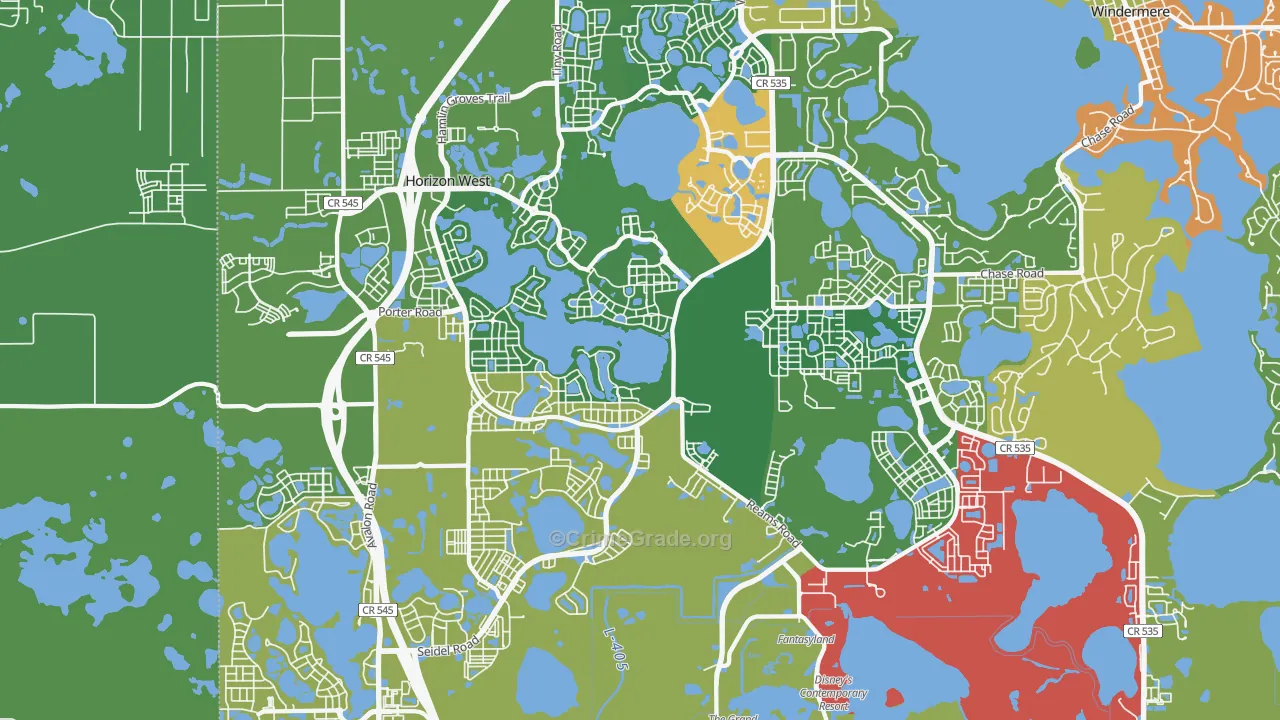 Horizon West, FL Map of Theft Rates
