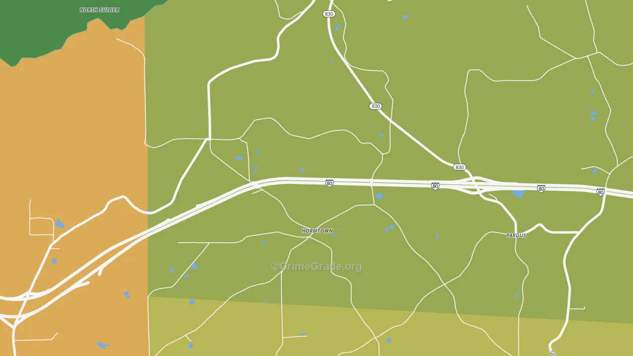 Hormtown, PA Map of Theft Rates