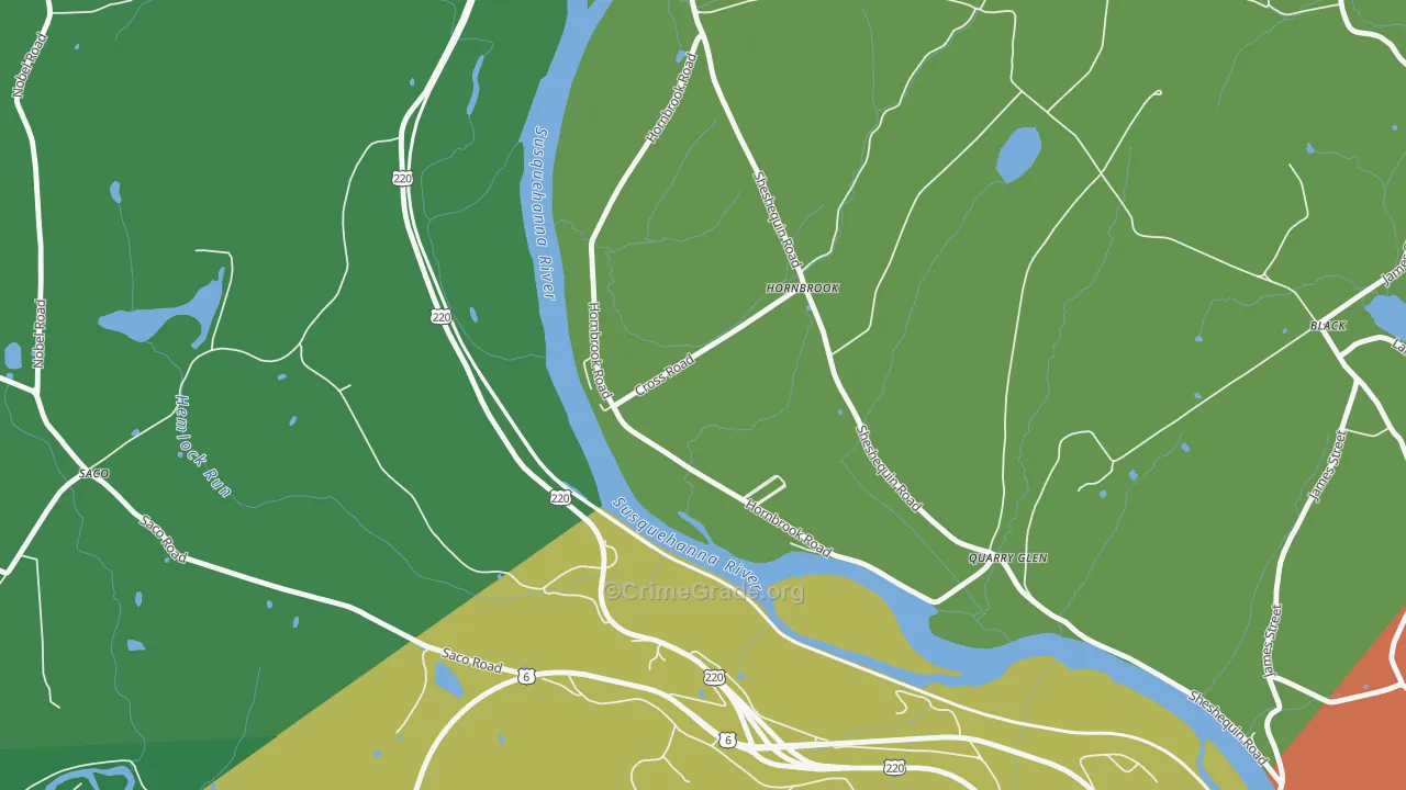 Horn Brook, PA Map of Theft Rates