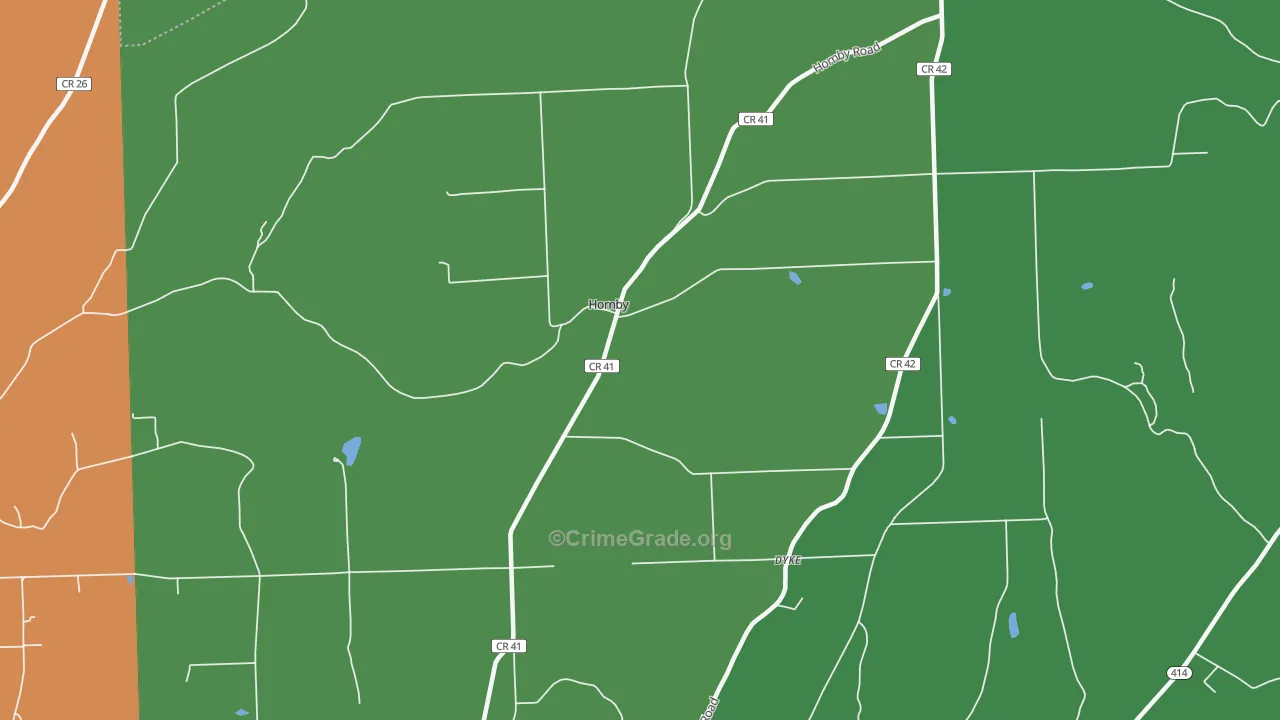Hornby, NY Map of Theft Rates