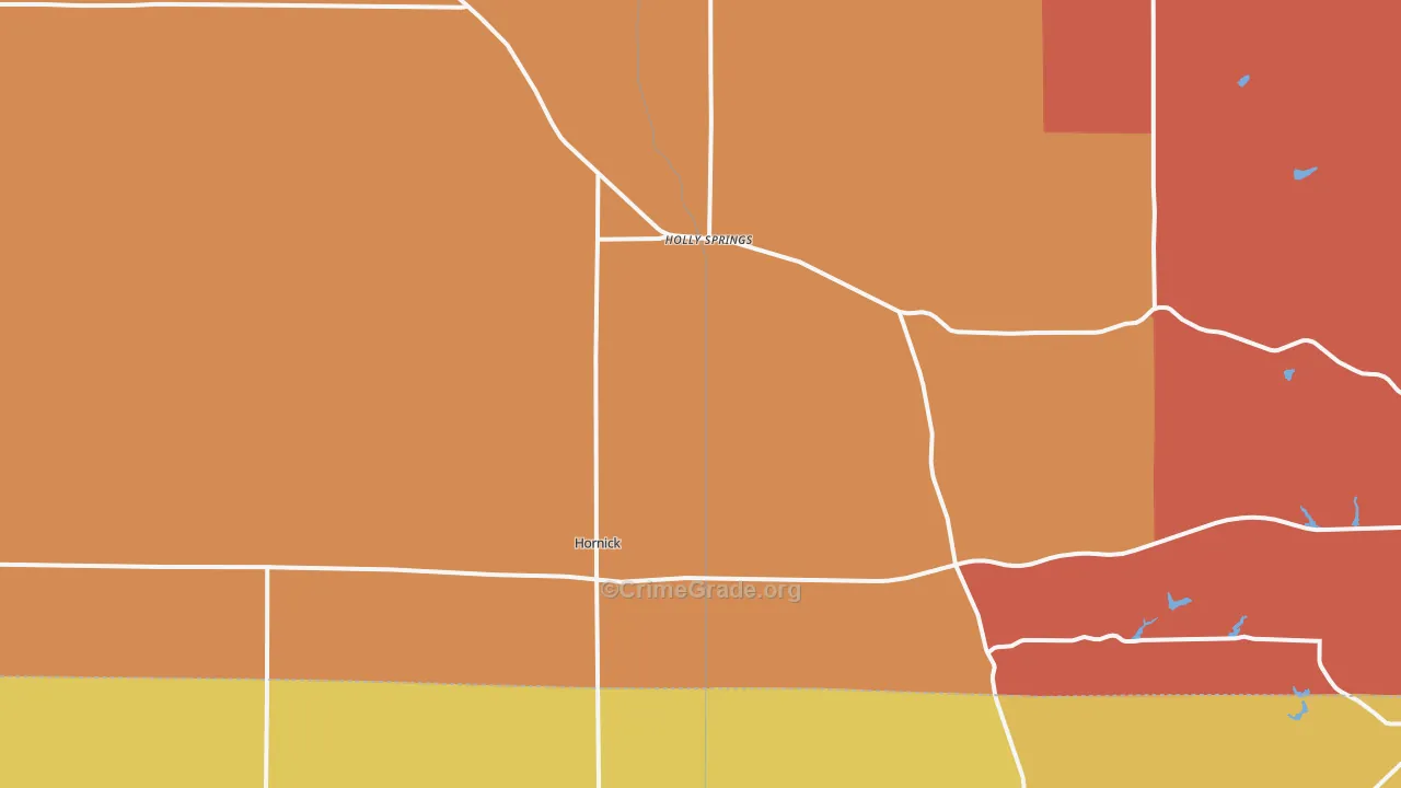 Hornick, IA Map of Theft Rates