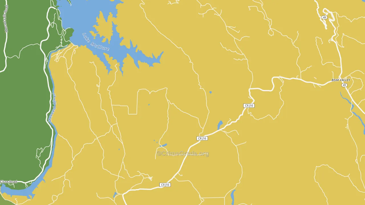 Hornitos, CA Map of Theft Rates