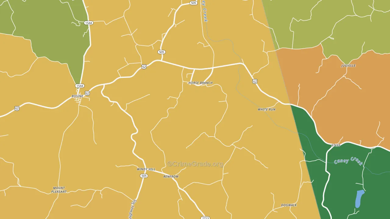 Horse Branch, KY Map of Theft Rates