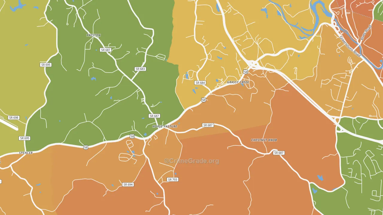 Horse Pasture, VA Map of Theft Rates