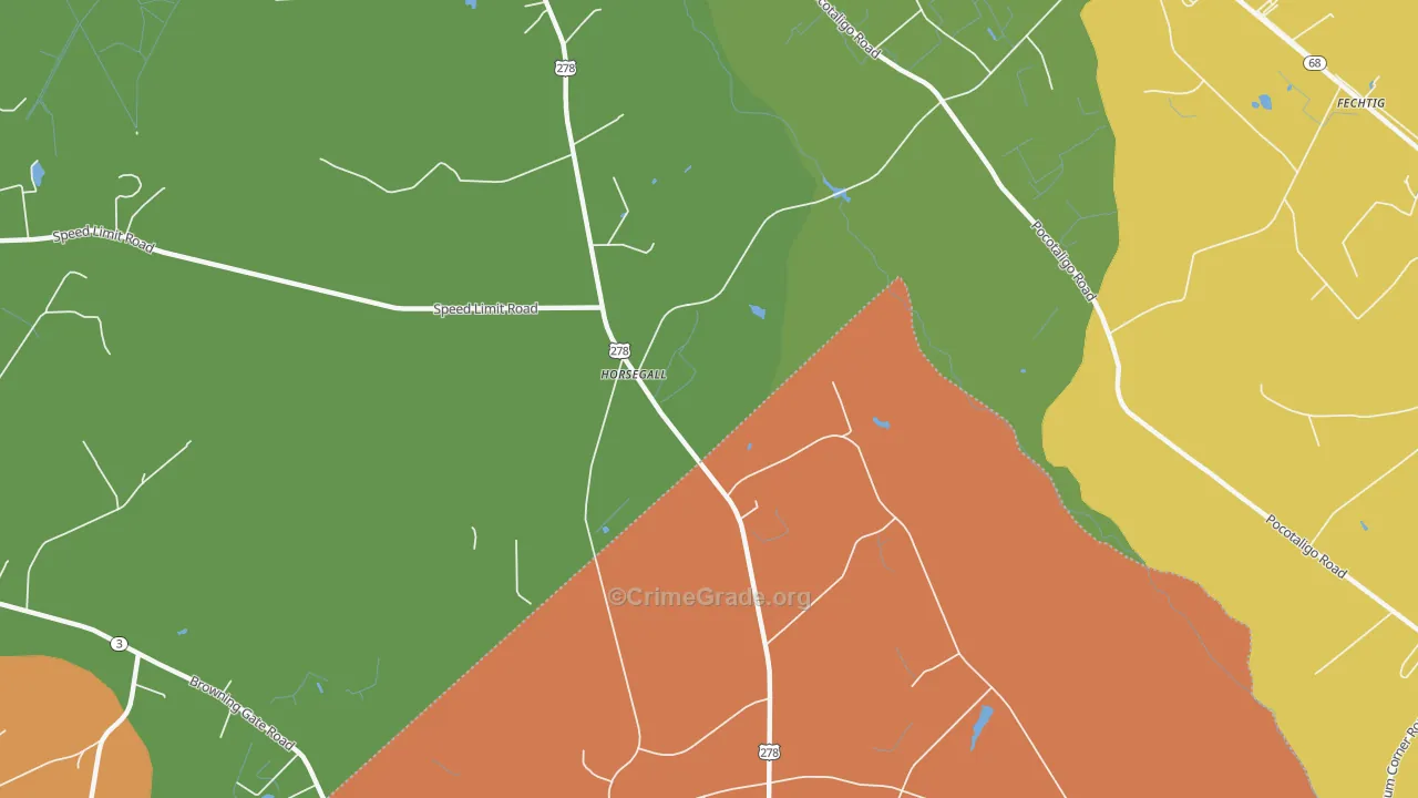 Horsegall, SC Map of Theft Rates
