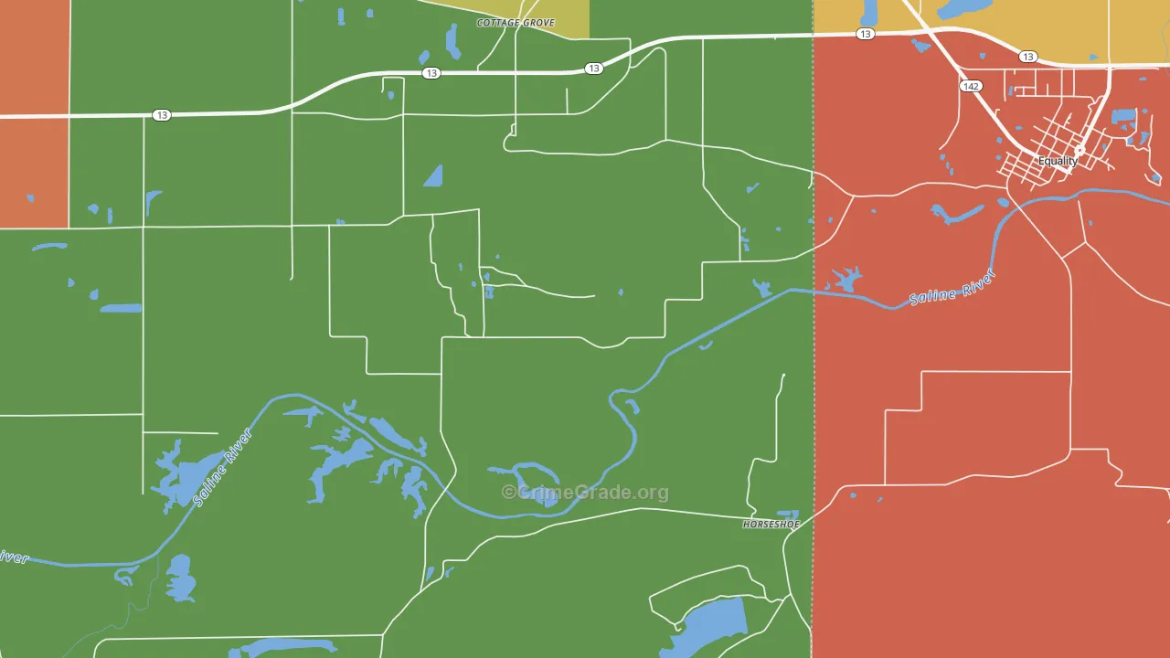 Horseshoe, IL Map of Theft Rates