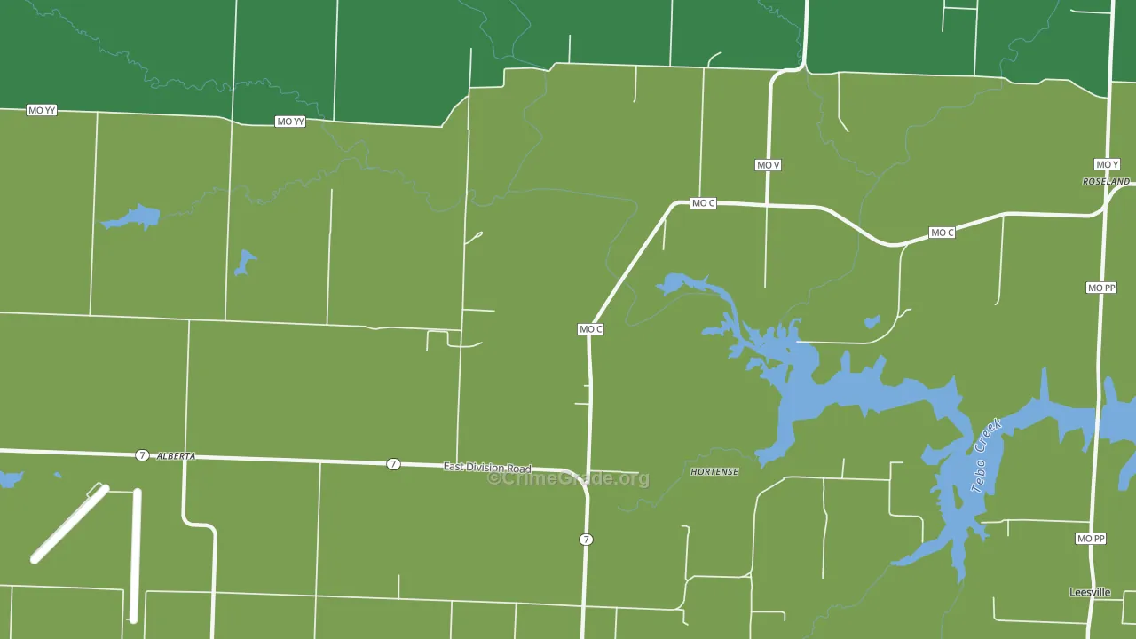 Hortense, MO Map of Theft Rates