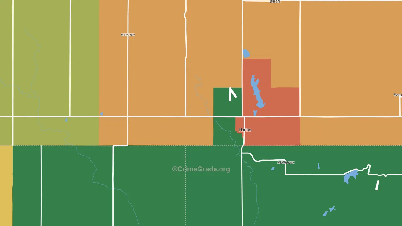 Horton, KS Map of Theft Rates