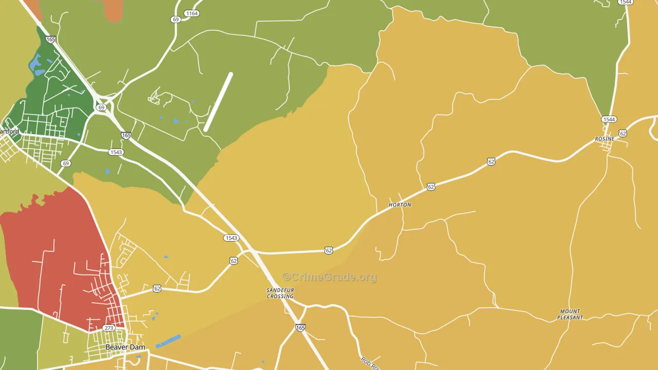 Horton, KY Map of Theft Rates