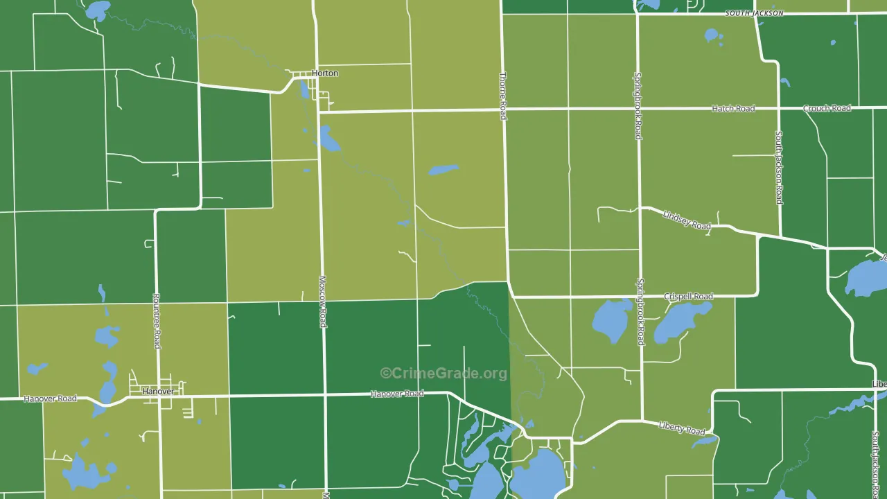Horton, MI Map of Theft Rates