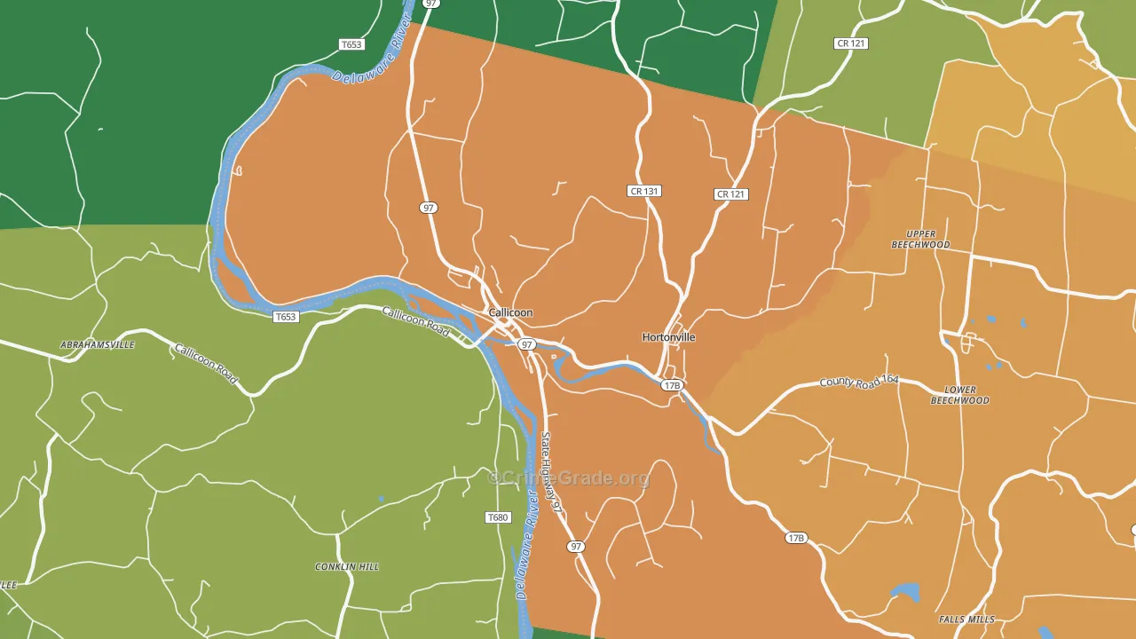 Hortonville, NY Map of Theft Rates