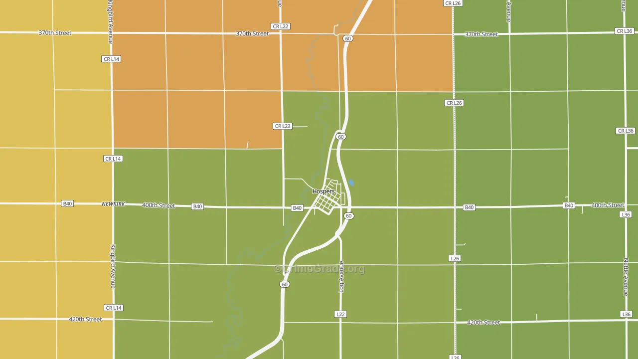 Hospers, IA Map of Theft Rates