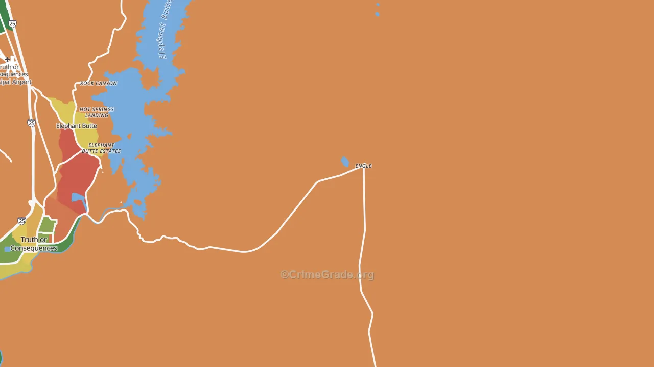 Hot Springs Landing, NM Map of Theft Rates