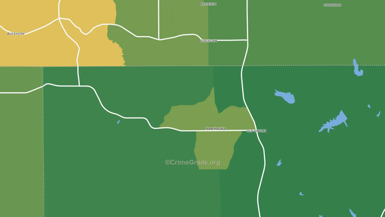 Houlka, MS Map of Theft Rates