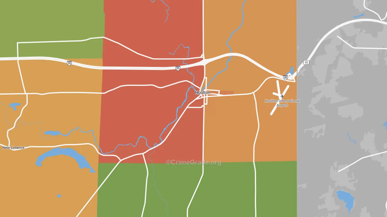 Houlton, ME Map of Theft Rates