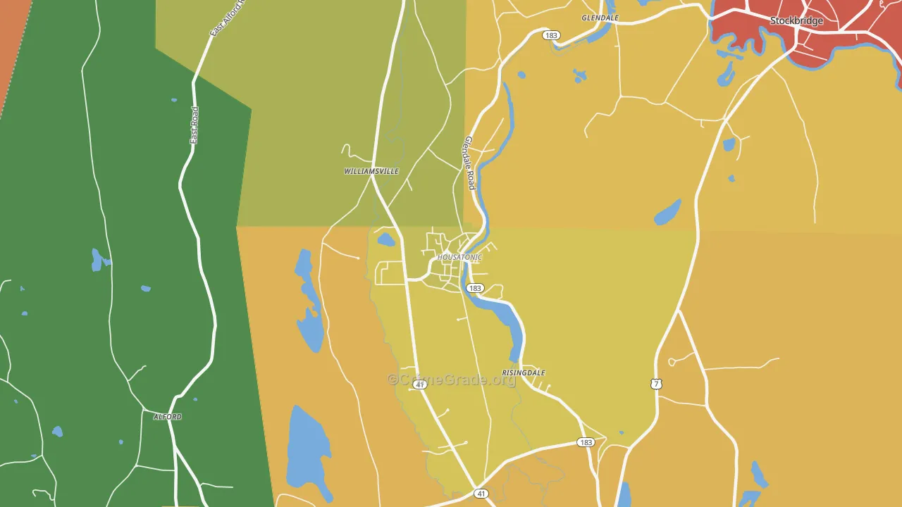 Housatonic, MA Map of Theft Rates