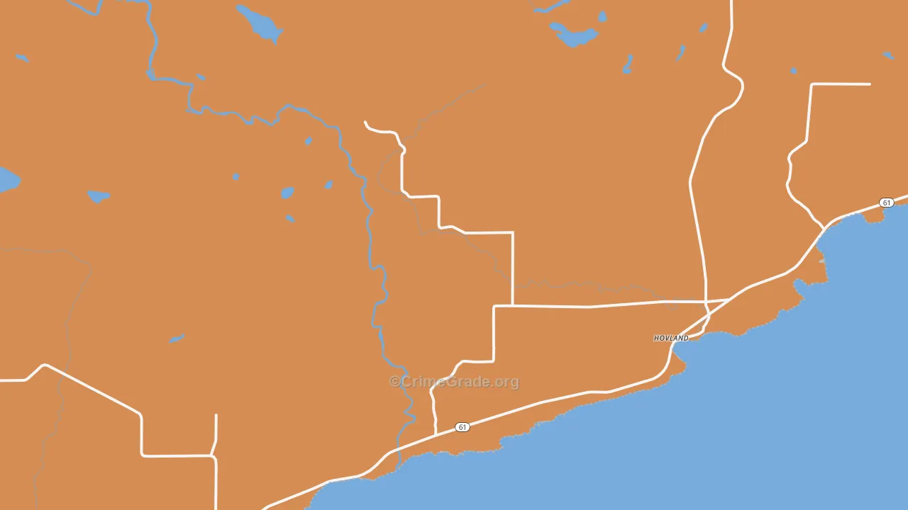 Hovland, MN Map of Theft Rates