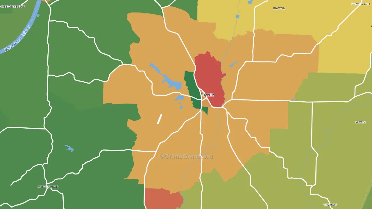 Howard County, MO Map of Theft Rates