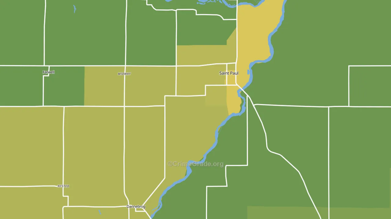 Howard County, NE Map of Theft Rates