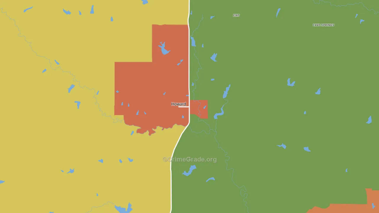 Howard, KS Map of Theft Rates