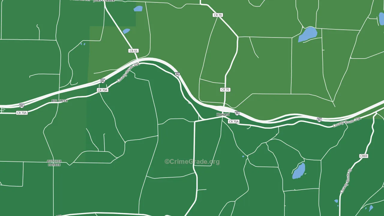 Howard, NY Map of Theft Rates