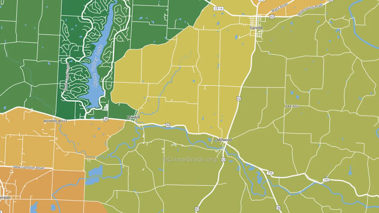 Howard, OH Map of Theft Rates