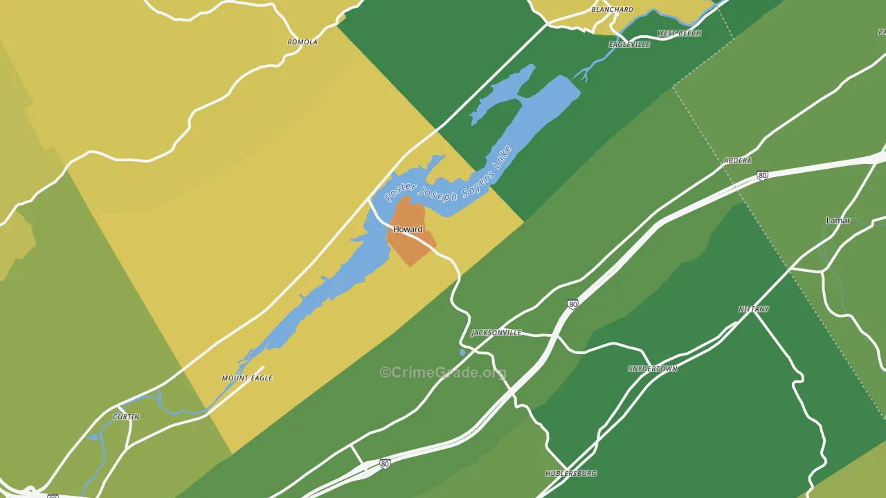 Howard, PA Map of Theft Rates