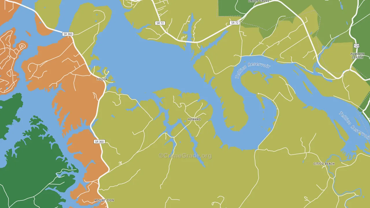 Howard, TN Map of Theft Rates