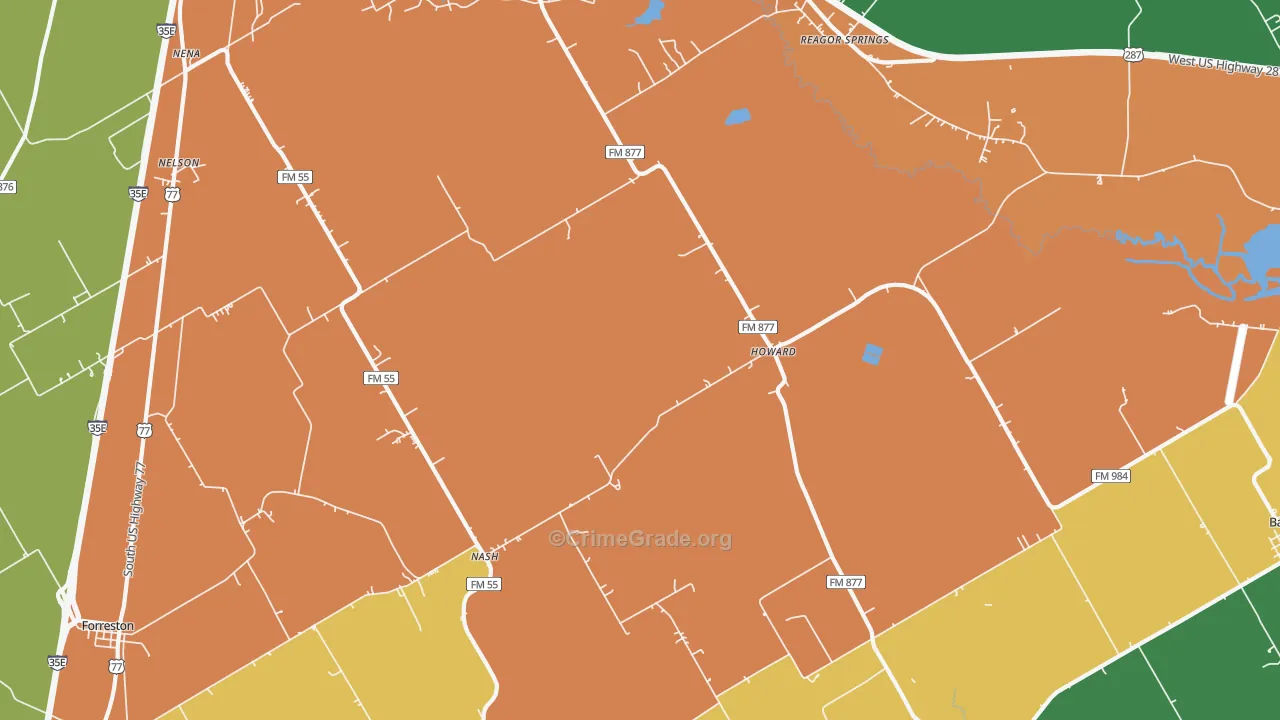 Howard, TX Map of Theft Rates