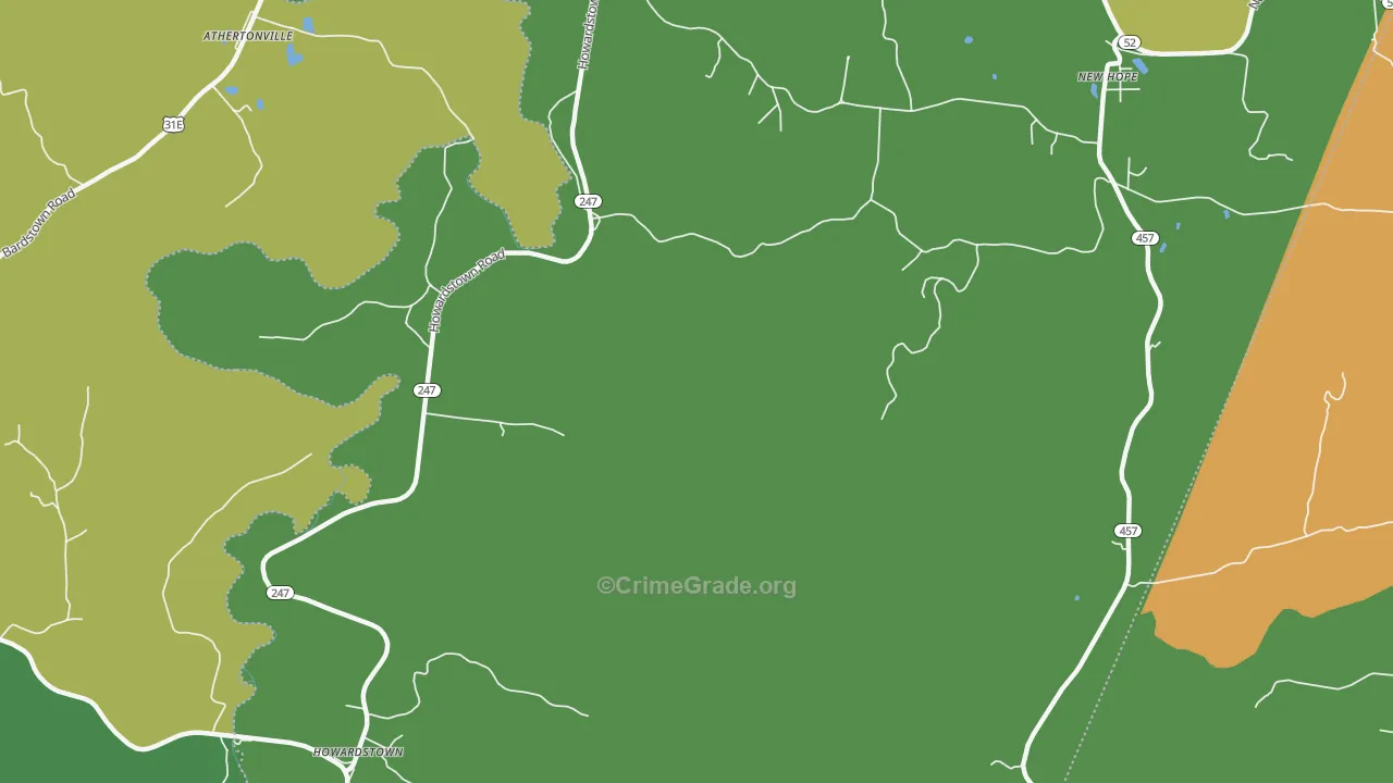 Howardstown, KY Map of Theft Rates