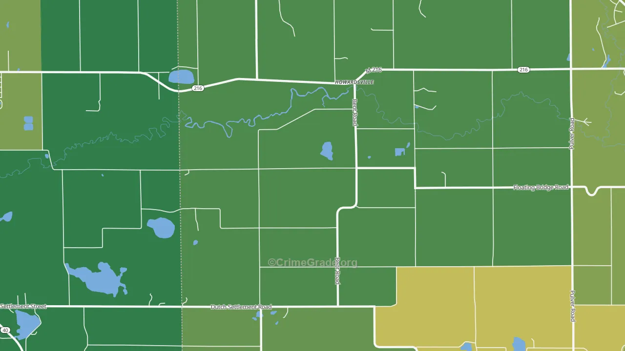 Howardsville, MI Map of Theft Rates