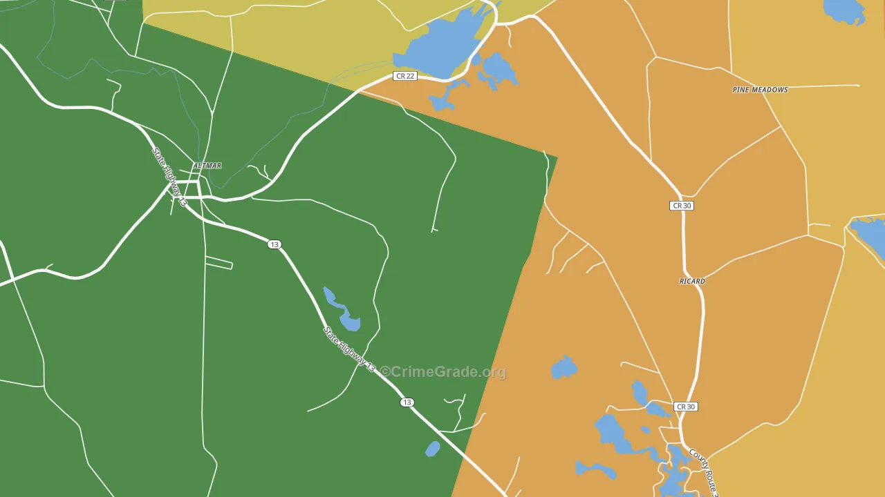 Howardville, NY Map of Theft Rates