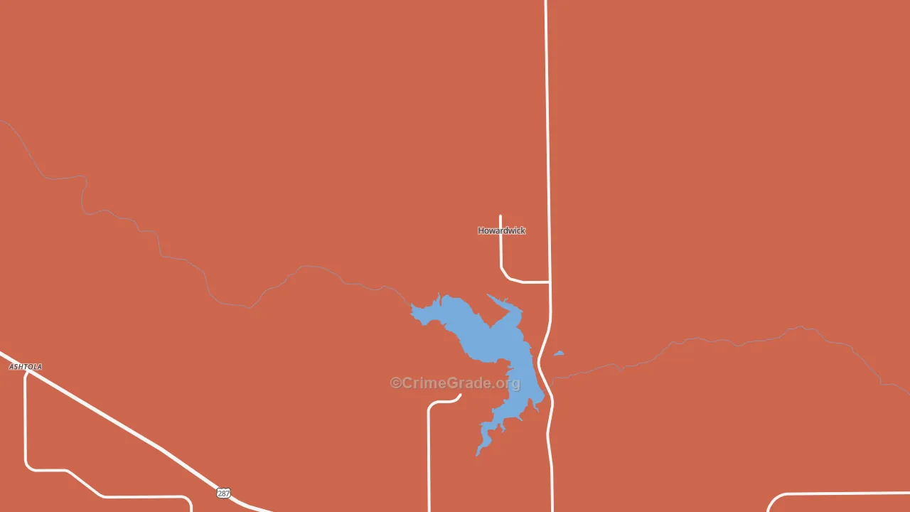 Howardwick, TX Map of Theft Rates