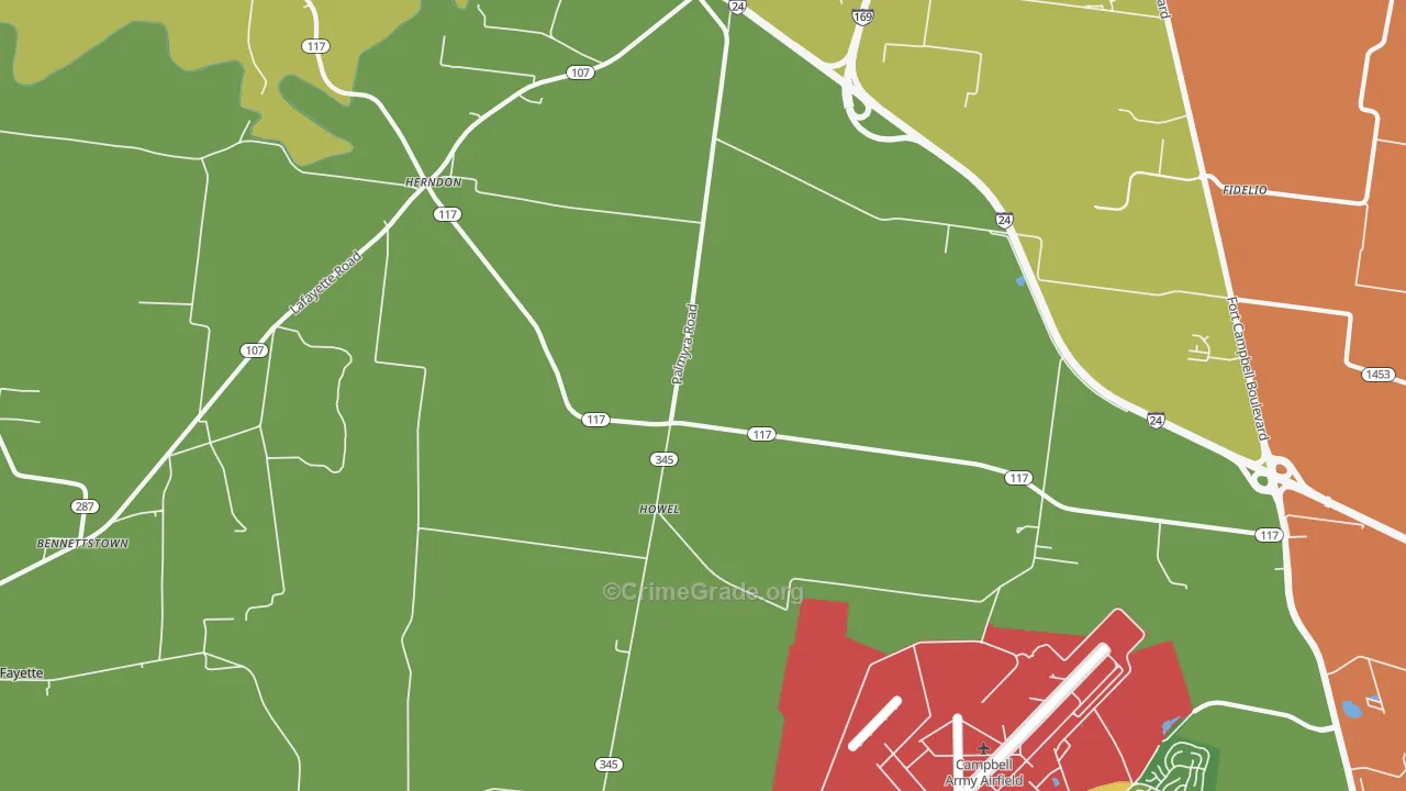 Howel, KY Map of Theft Rates