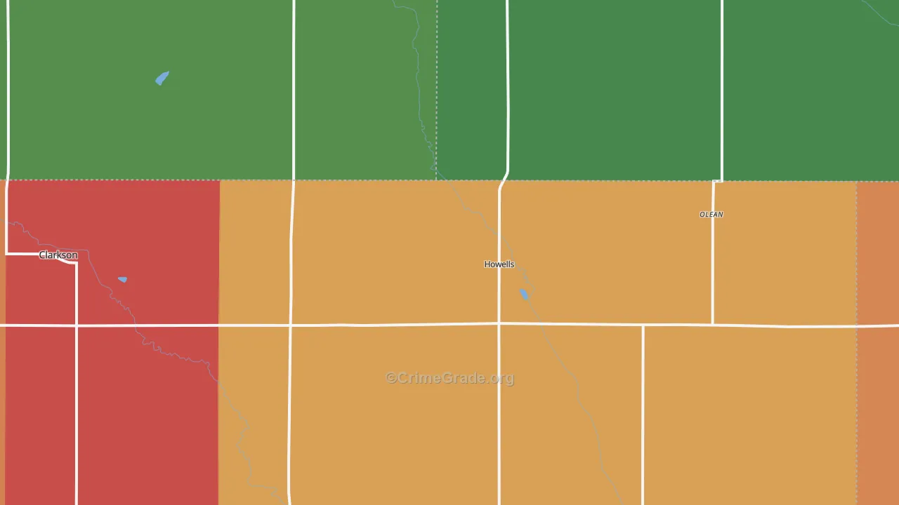 Howells, NE Map of Theft Rates