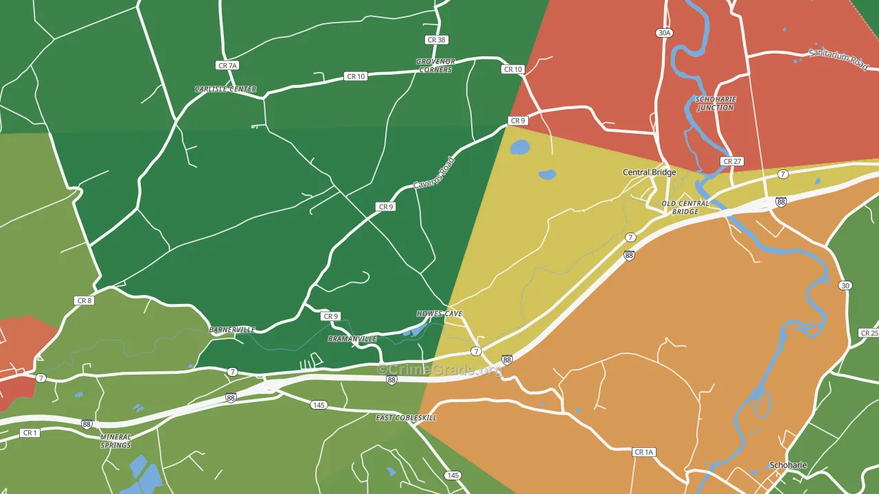 Howes Cave, NY Map of Theft Rates